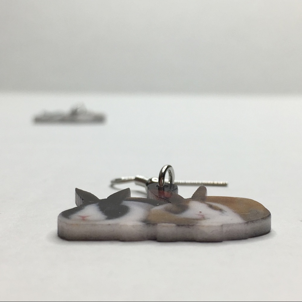 Acrylic Bunnies Earrings - Picture 5 of 8